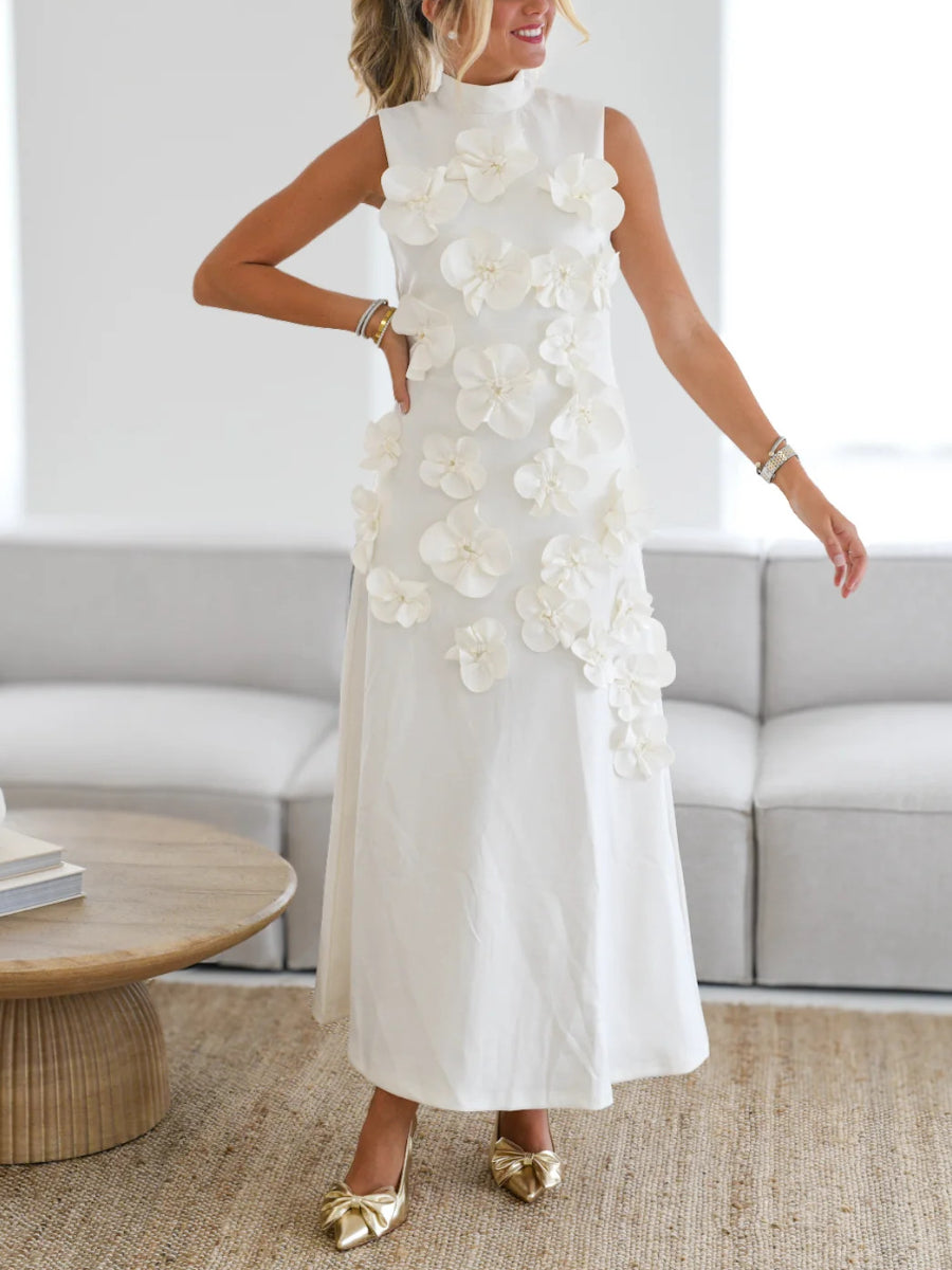 Fanci Floral Applique Maxi Dress