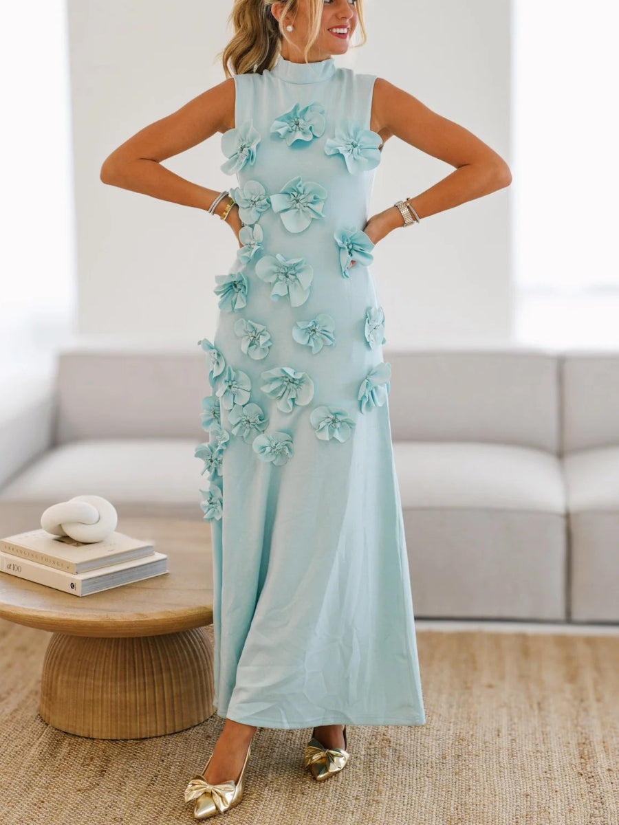 Fanci Floral Applique Maxi Dress