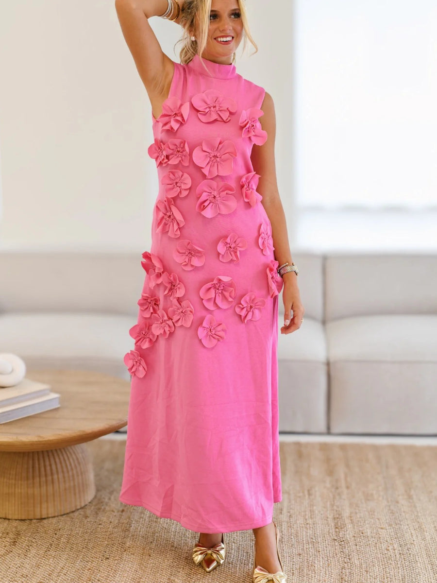 Fanci Floral Applique Maxi Dress