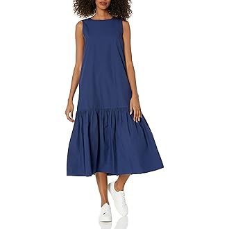 Loose Sleeveless Wide Hem Midi Dress