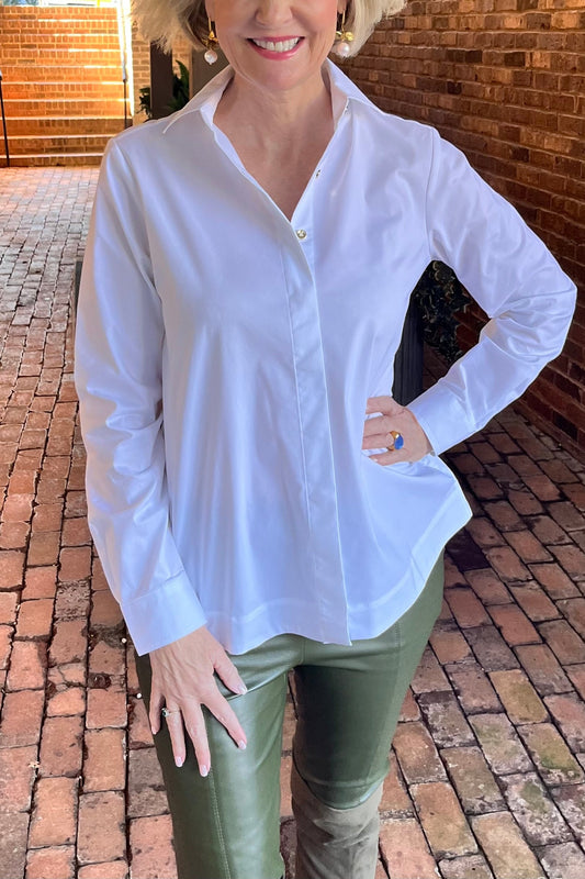 Xena Long Sleeve Zip Back Blouse