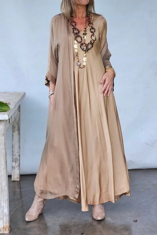 Silk Dress And Long Top Set