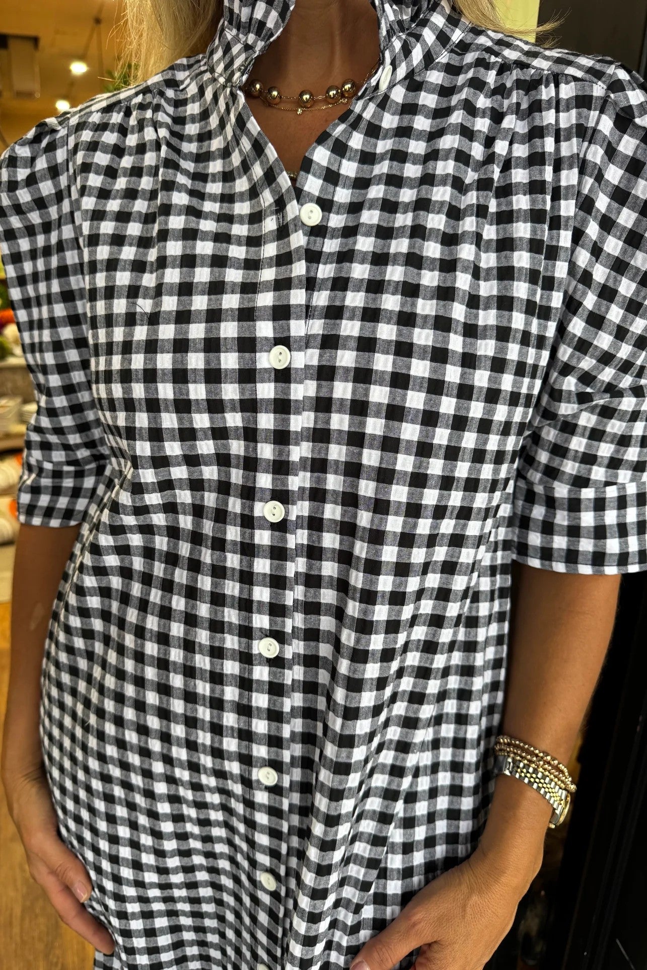 Classic Gingham Collared Dress