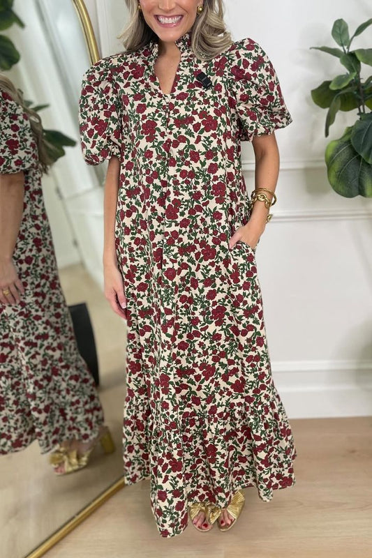 Marjorie Floral Maxi, Ecru