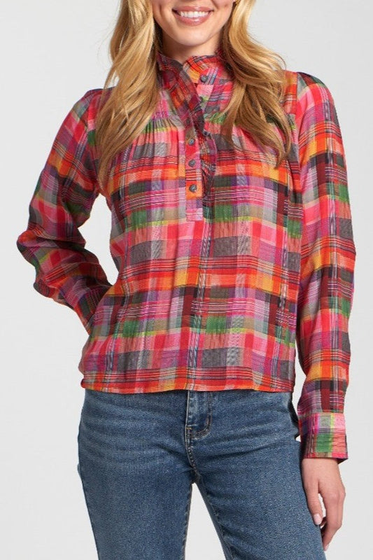 Ruffle Half Placket Blouse