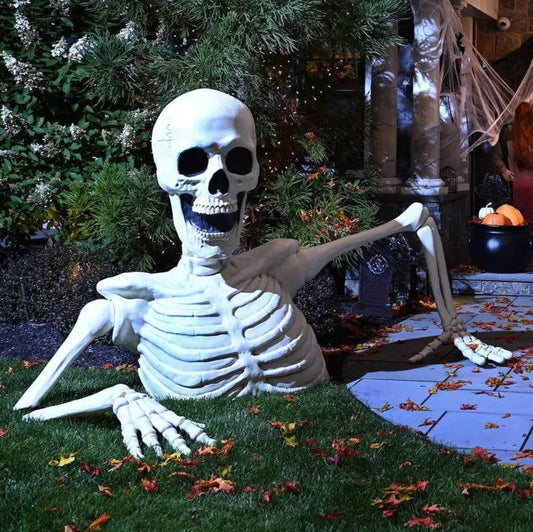 🎃Halloween Pre-sale 50% OFF🔥–Towering Skeleton with LED Eyes & Haunting Sounds👻