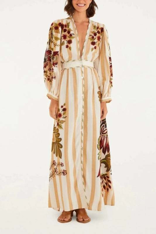 Lace Sleeve Floral Dress