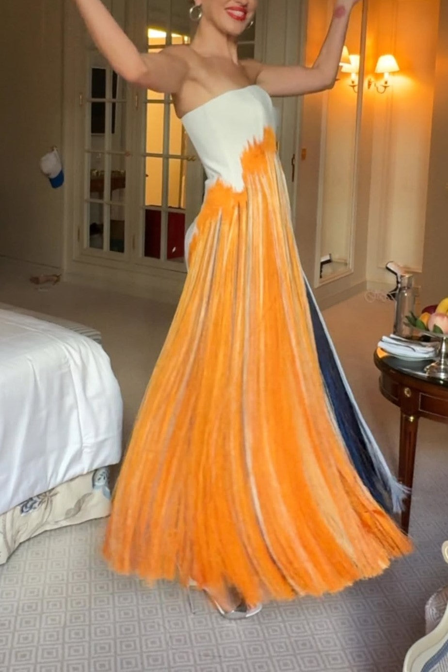 Abstract Brushstroke Fringe Cocktail Dress
