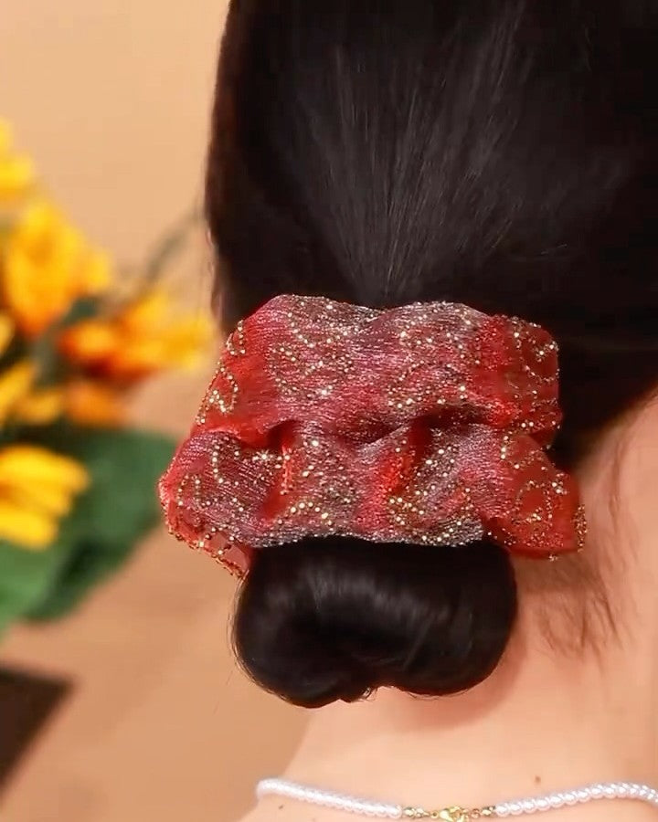 Layered organza Headbands with sparkling diamonds-5pcs