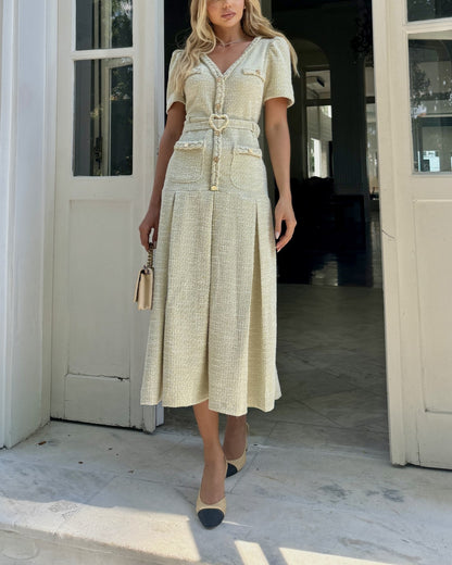 LINEN MIDI DRESS