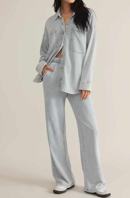 Comfy Denim To Denim Knit 2pc Suit