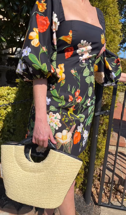 Adoreee Spring Flower Printed Mini Dress