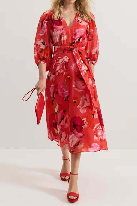 Elegant Cropped Sleeves Statement Dress
