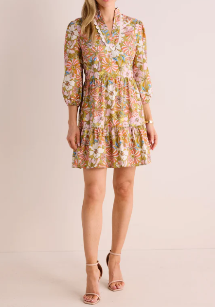 Floral Back Zip Short Dress