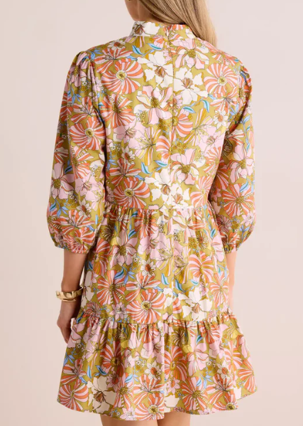 Floral Back Zip Short Dress