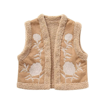 Embroidered Short Vest