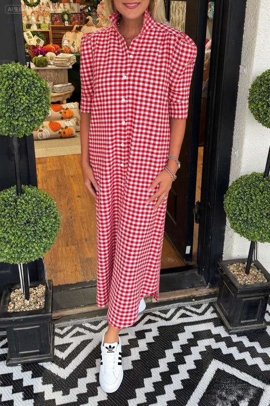 Classic Gingham Collared Dress