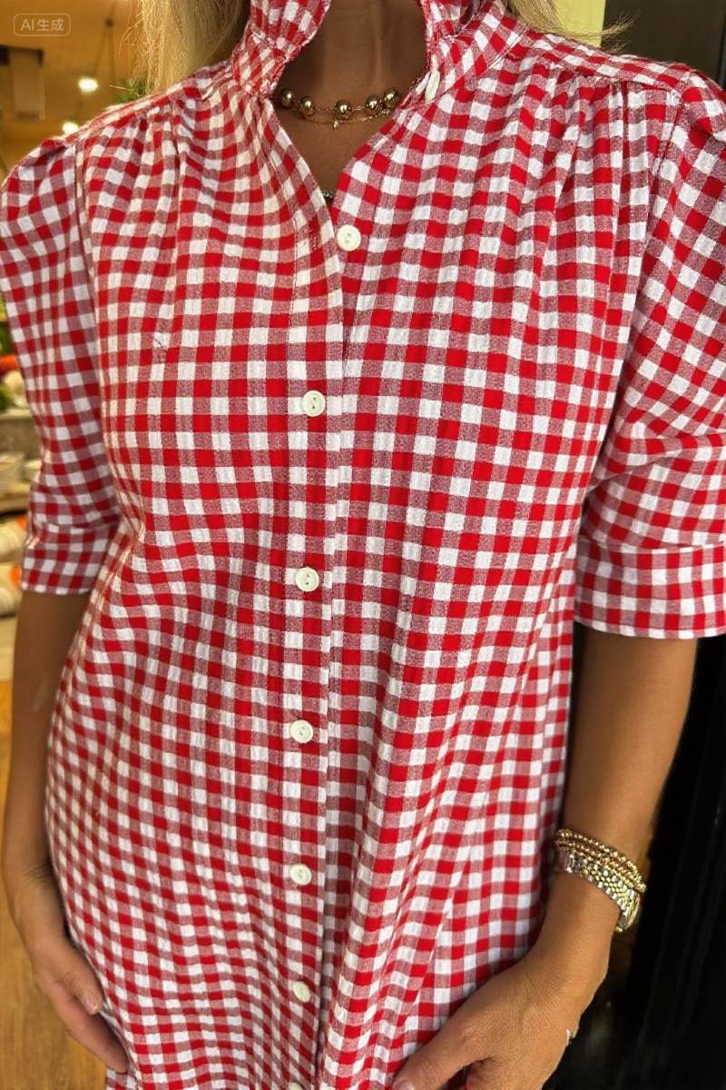 Classic Gingham Collared Dress
