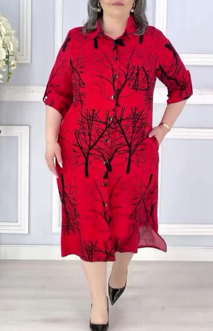 Multi-color Plus Size Loose Dress