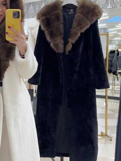 Black Wool Belted Long Coat