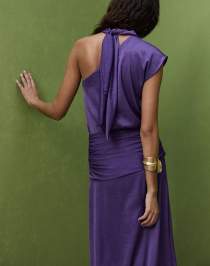 Purple High Neck Tunic Dress