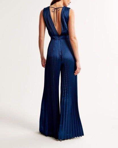 Women's Slim Pleated Jumpsuit