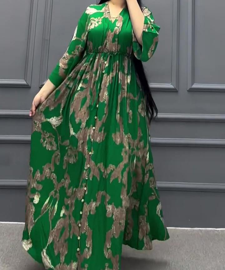 Shirt Printed Long Dress