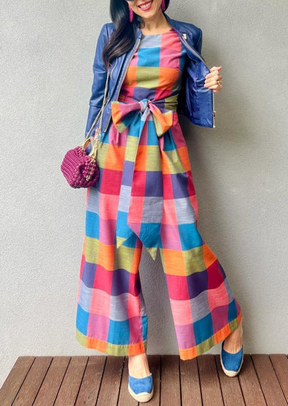 Festive Plaid Colorful Jumpsuit