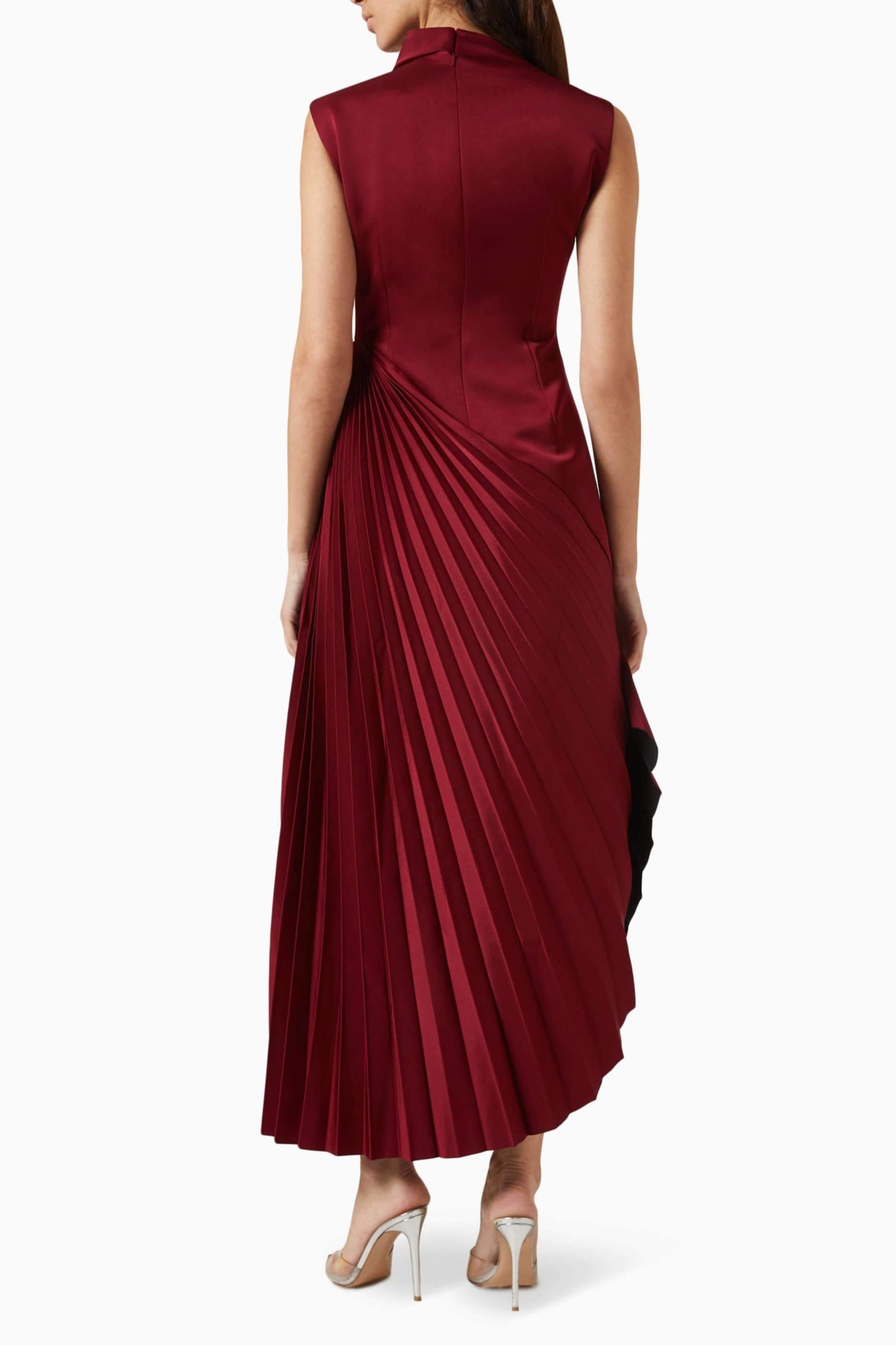 Asymmetric Drawstring Waist Pleated Dress Skirt