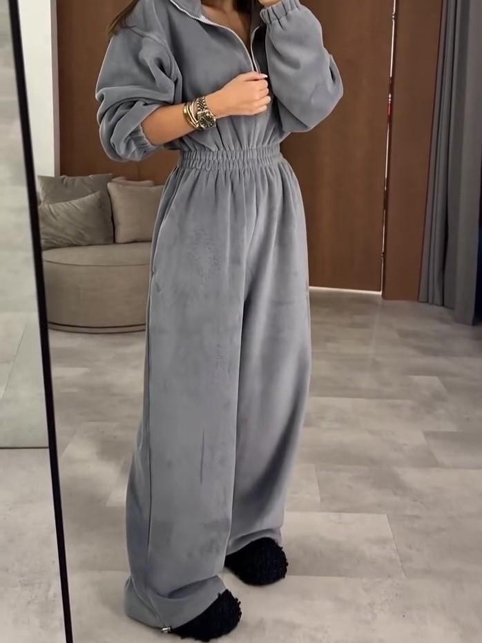 Fashionable super soft velvet jumpsuit