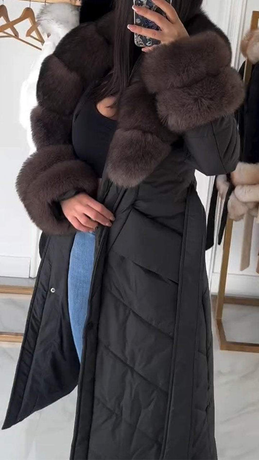 Women's Furry Long Cotton Coat