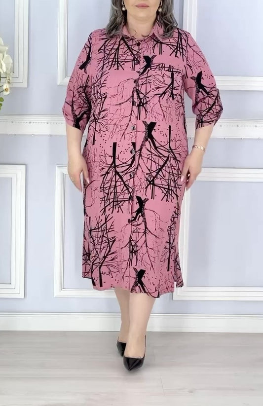 Multi-color Plus Size Loose Dress