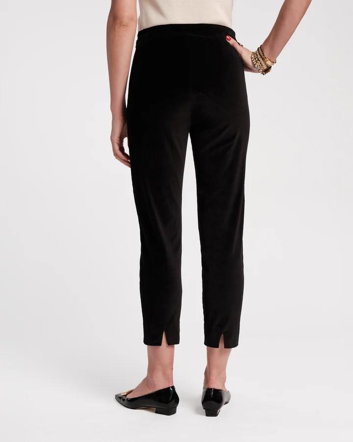 Stretch Velvet High-rise Cigarette Pants