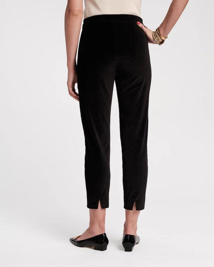 Stretch Velvet High-rise Cigarette Pants