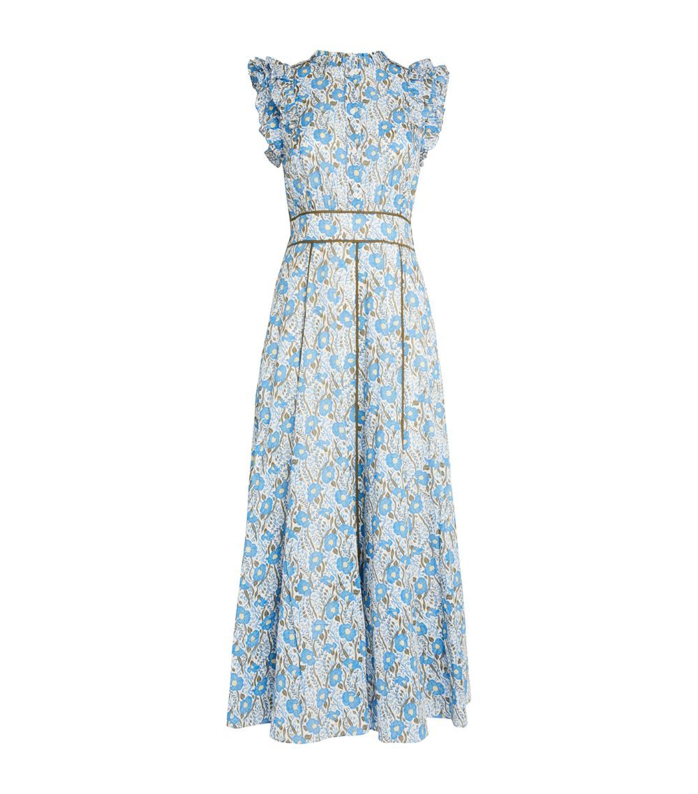 Garden Print Cotton Maxi Dress