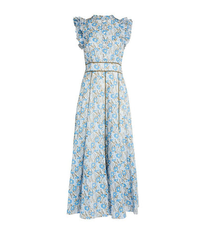 Garden Print Cotton Maxi Dress