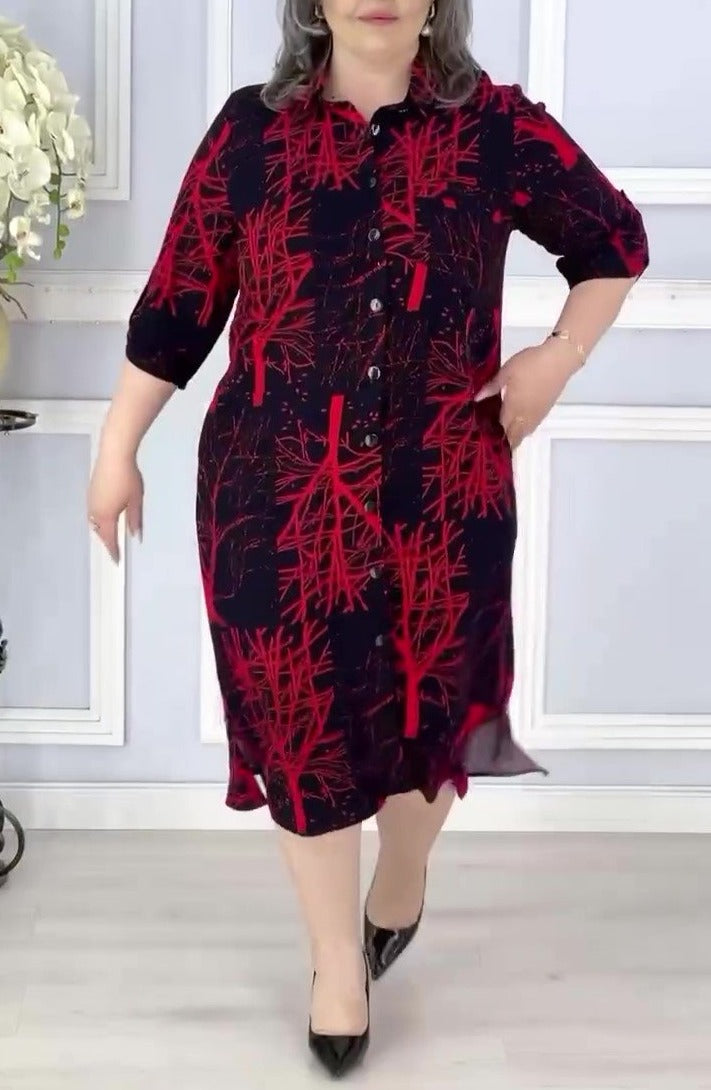 Multi-color Plus Size Loose Dress