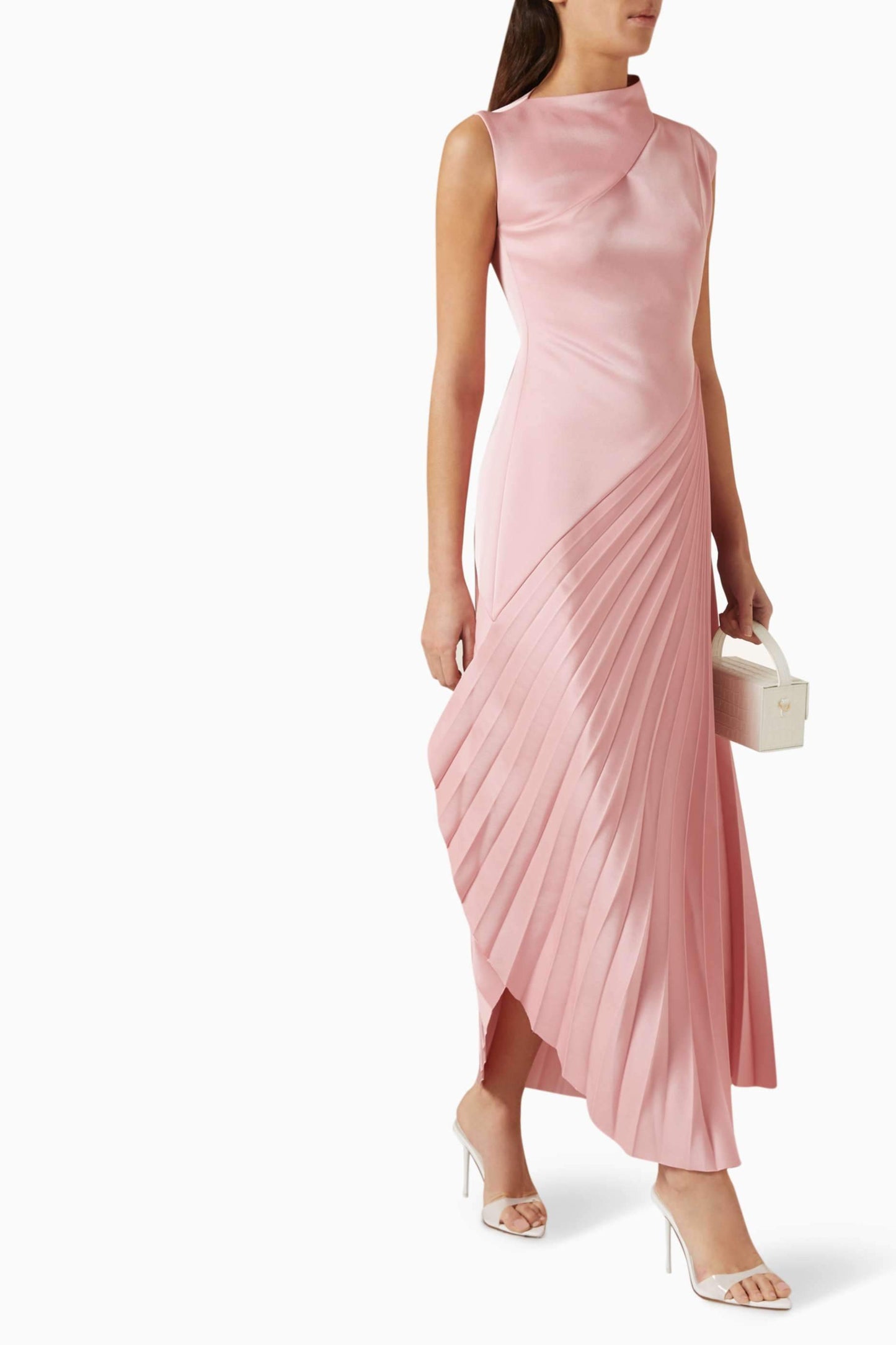 Asymmetric Drawstring Waist Pleated Dress Skirt