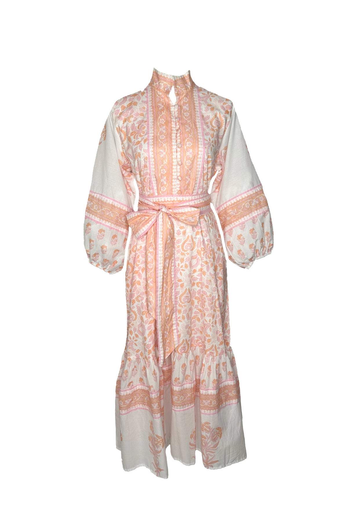 Vintage Peach Larkspur Midi Dress