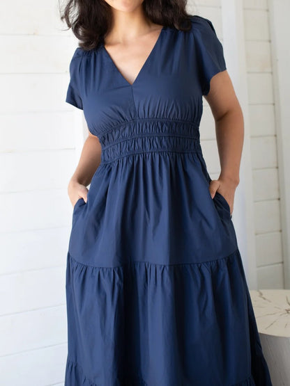 Navy Blue Waist Dress