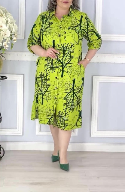 Multi-color Plus Size Loose Dress