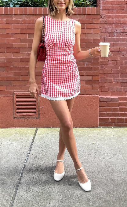 Red Checkerboard Dress