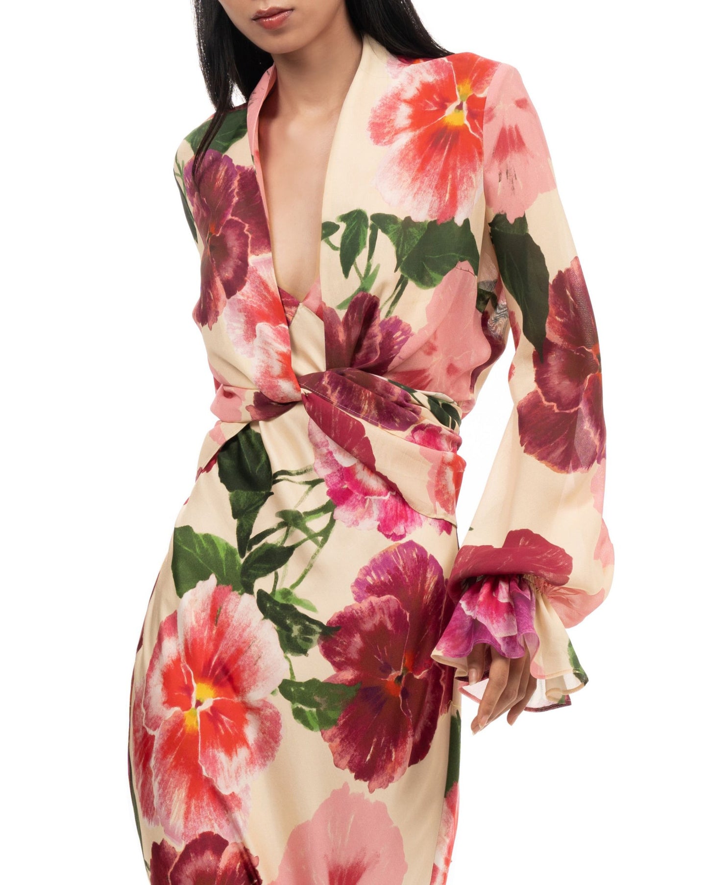 V-neck Elegant Fashion Flower Dress