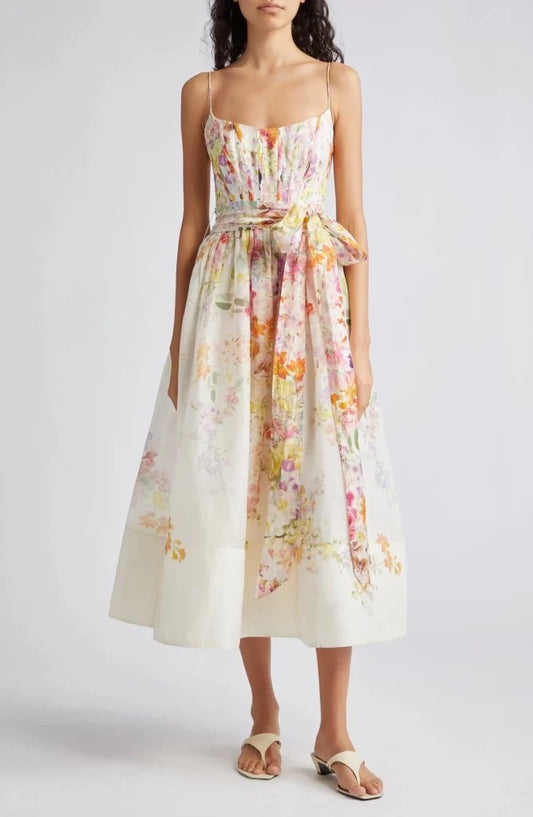 Floral Slim Fit Midi Dress