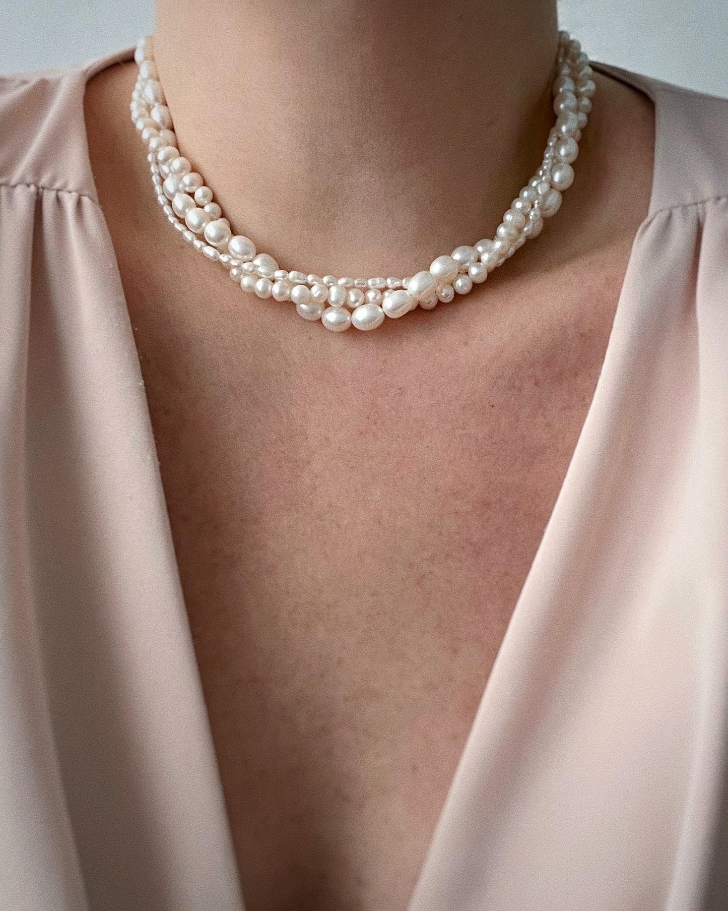 Multi-layered Baroque Pearl Necklace