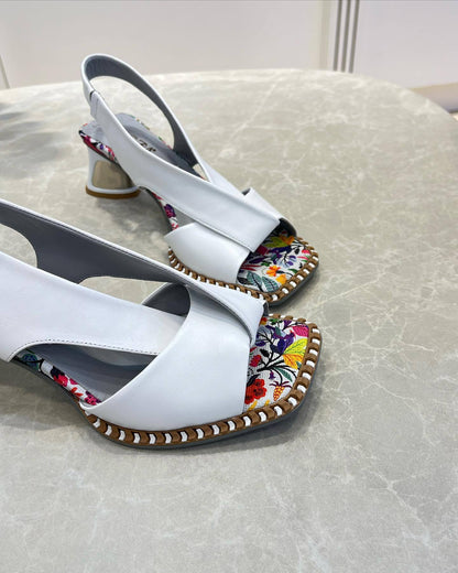 women's Printed mid-heel  summer sandals