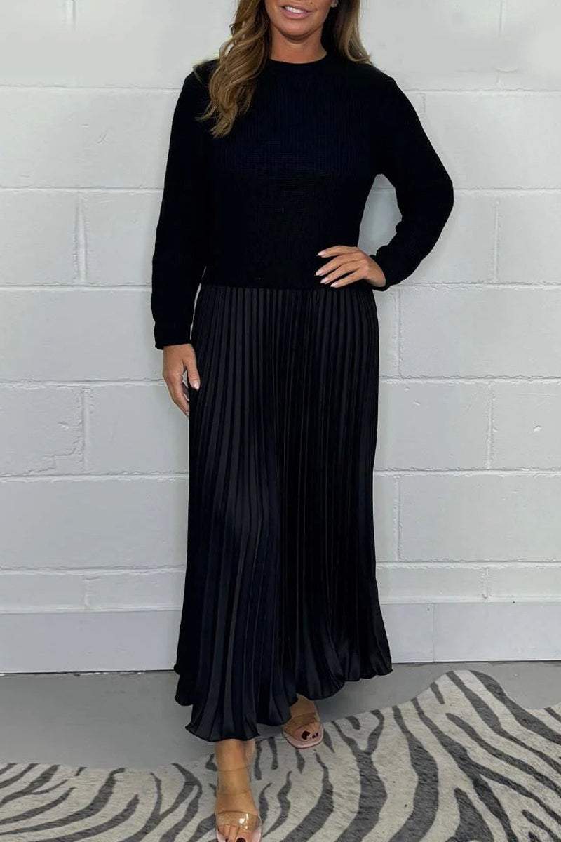 Long Sleeve Jumper + Pleated Bottom Dress