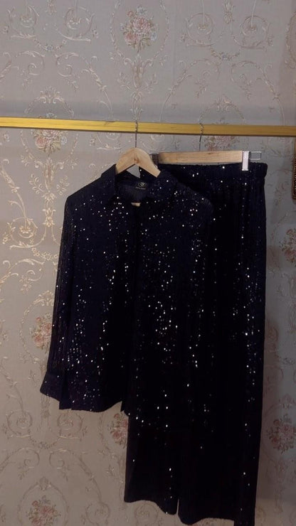 Fashion Black Sequin Set