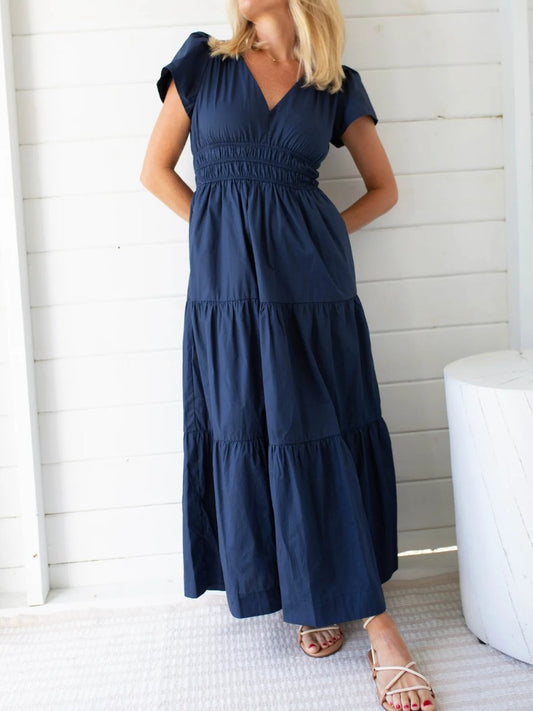 Navy Blue Waist Dress