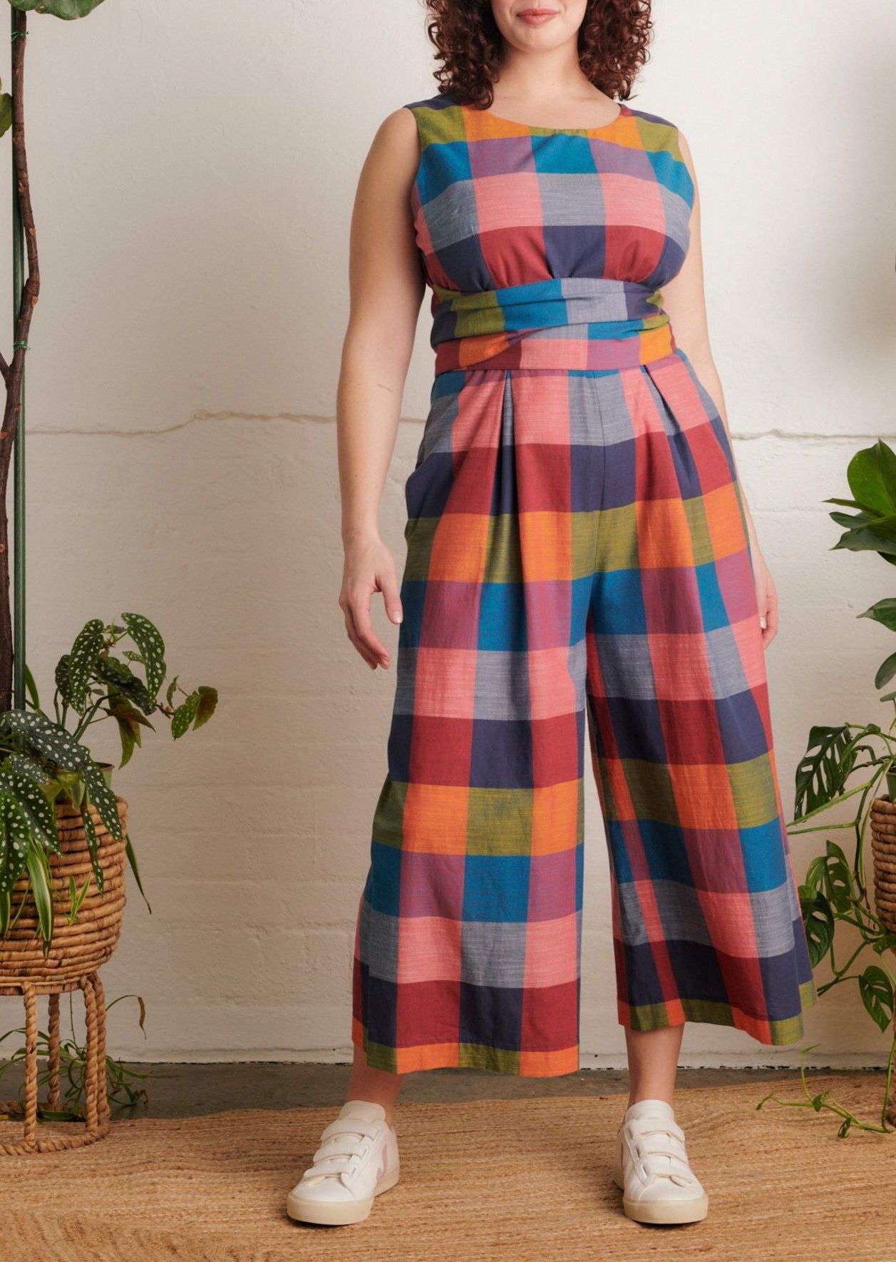 Festive Plaid Colorful Jumpsuit